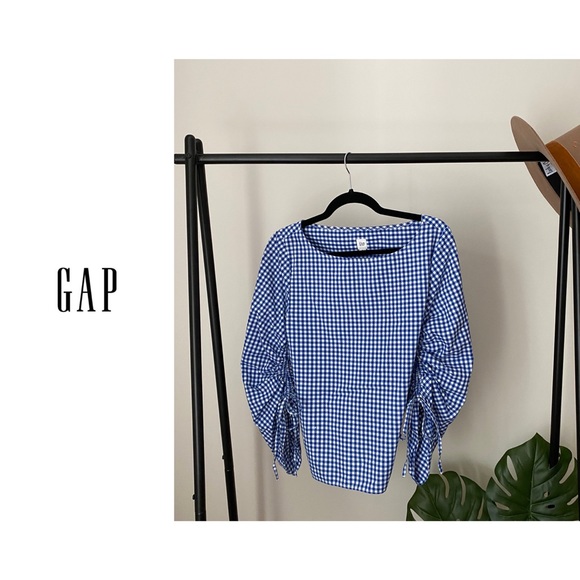 Gingham Blouse Tie Sleeves - Picture 3 of 8